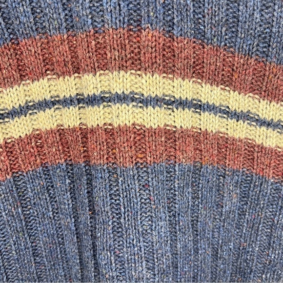 MEDIUM VINTAGE HILL AND ARCHER SWEATER VEST KNIT BLUE V NECK STRIPE - Picture 4 of 10